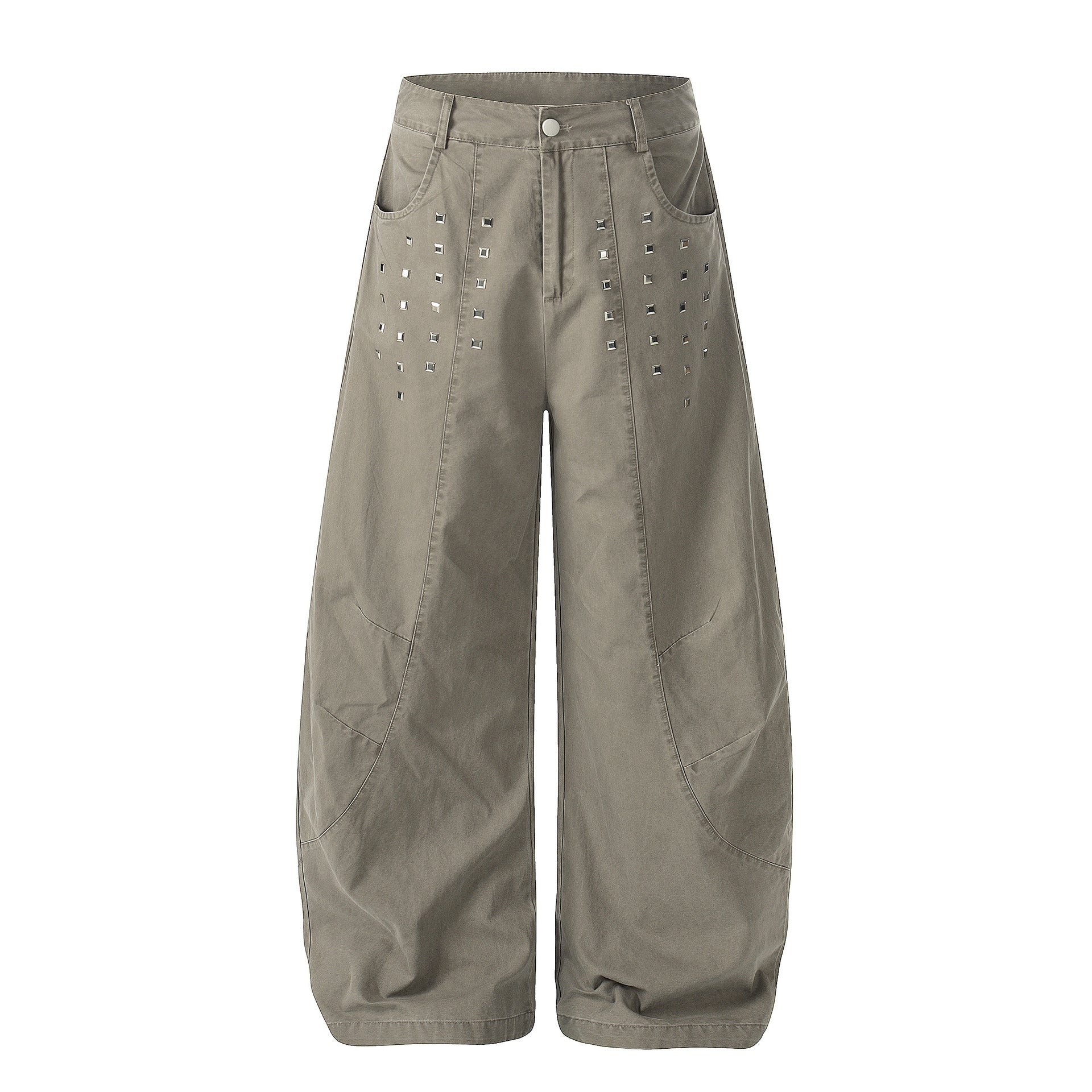 Studs Detail Wide Leg Pants