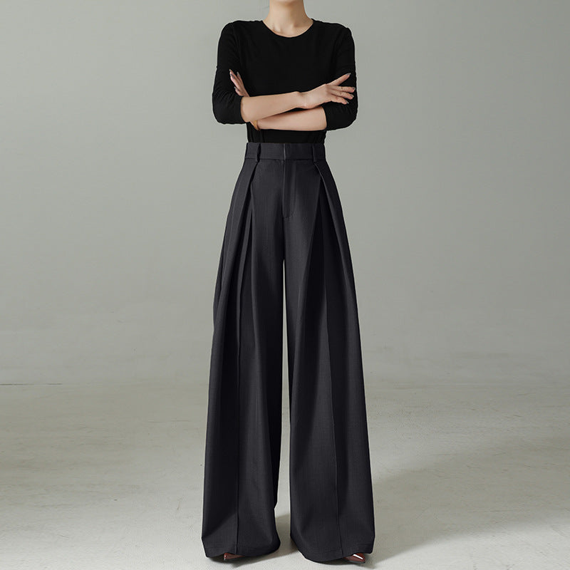 Formal Day - High-Waisted Archer Slate Wide-Leg Pants