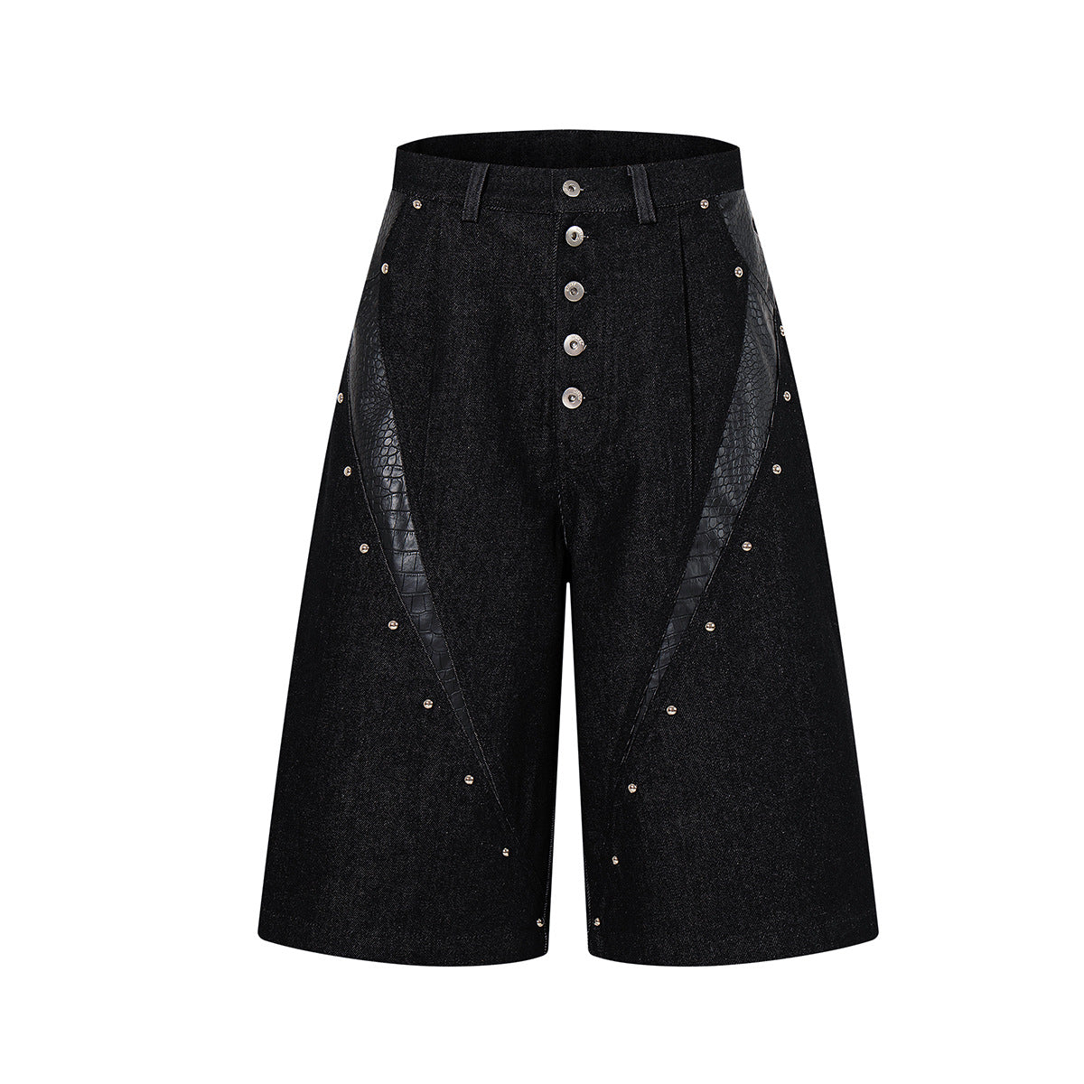 Python Pattern Rivet Denim Jort