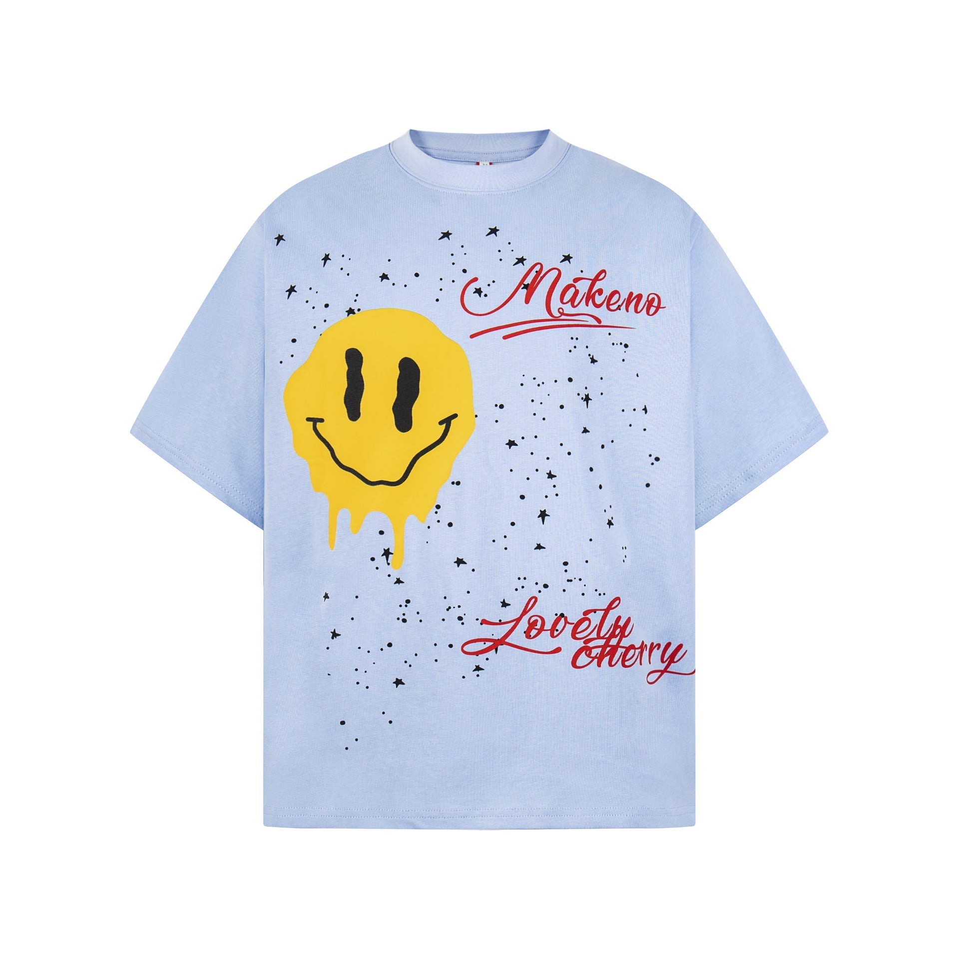 Smile Print Oversize Short Sleeve T-Shirt