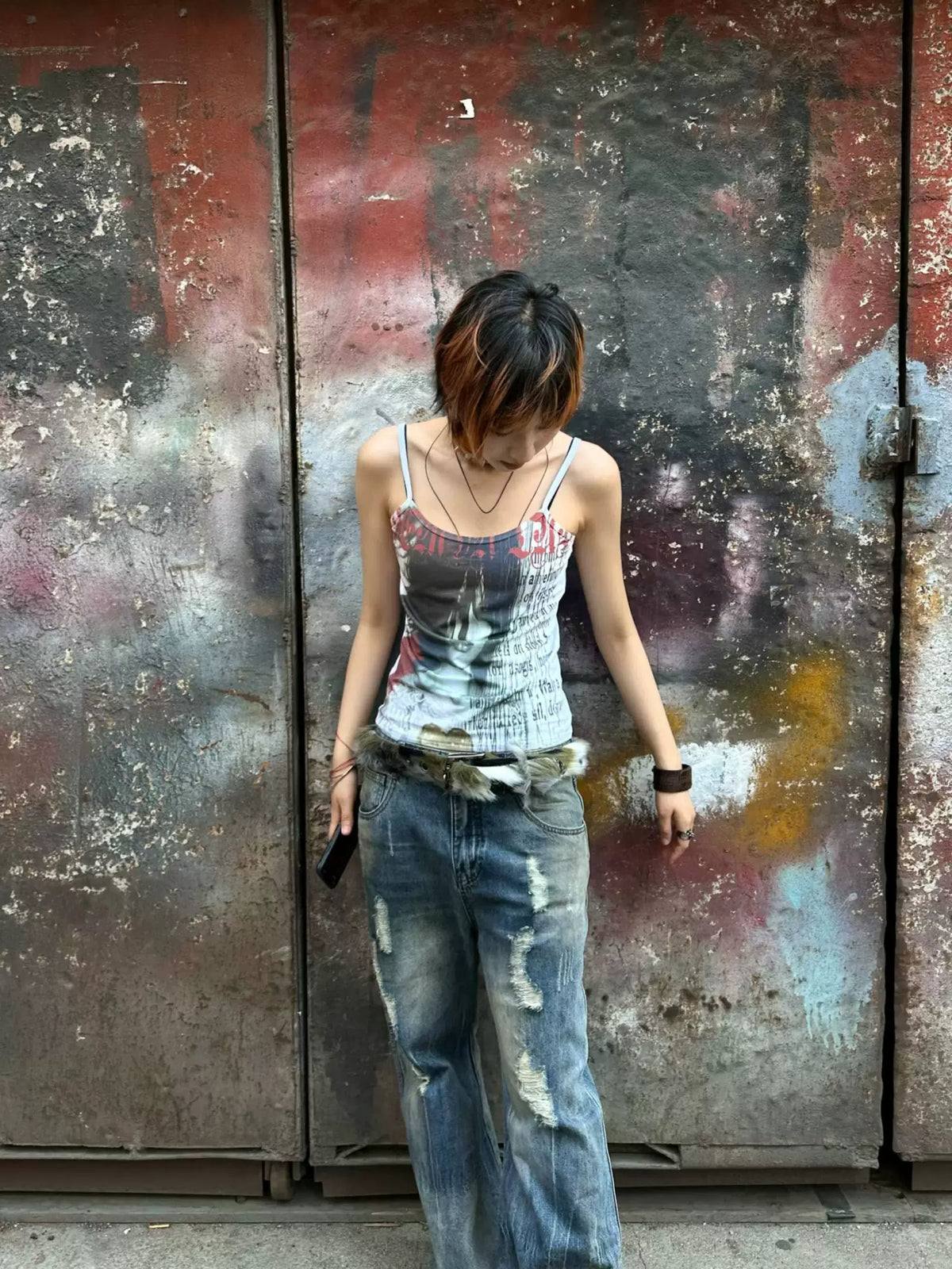 Graffiti Girl Print Camisole