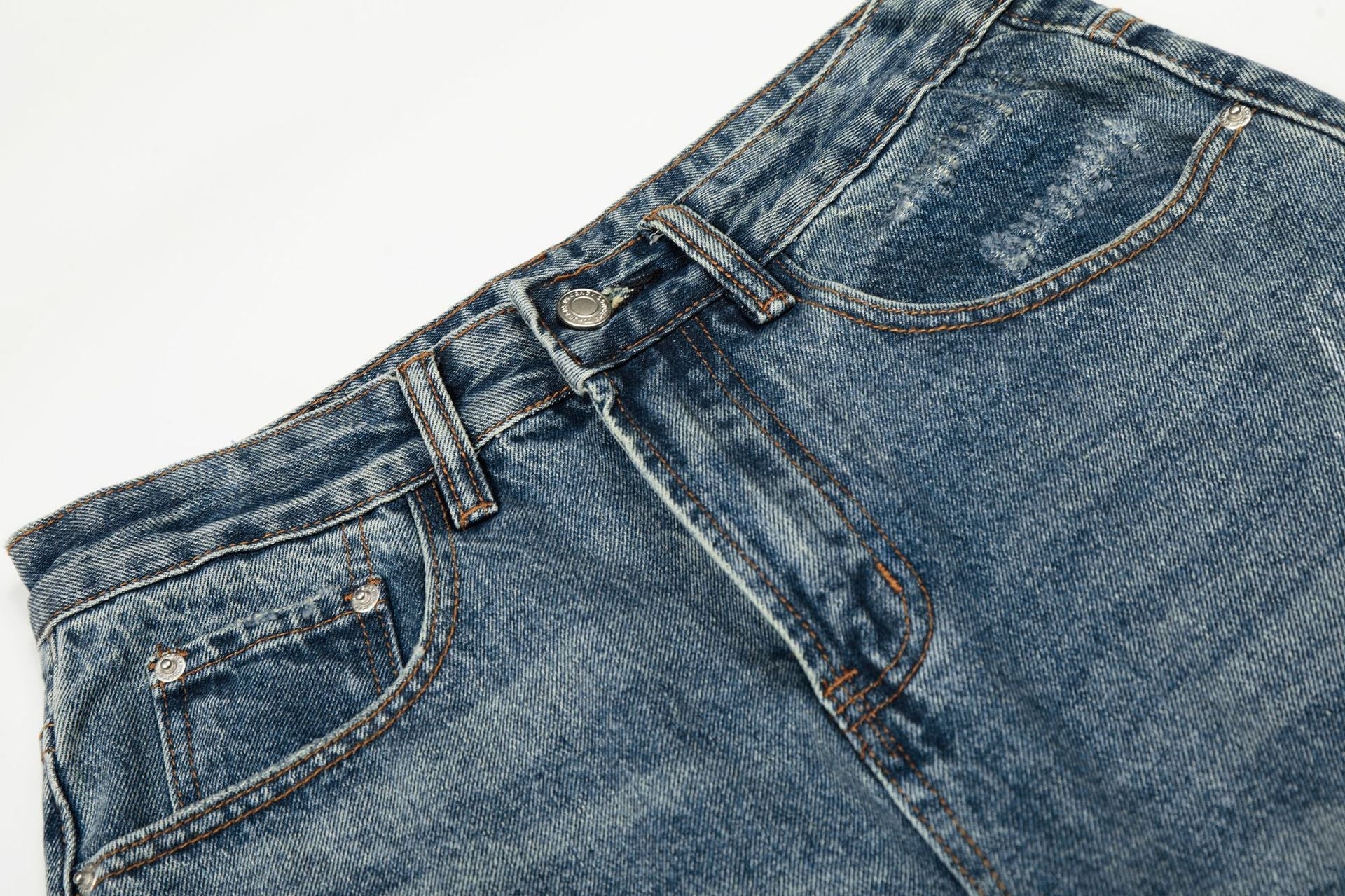 Paint Splatter Curved Denim Jeans
