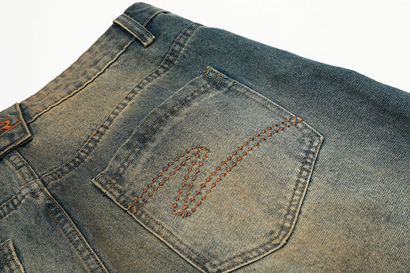 Deconstructed loose vintage washed Jeans