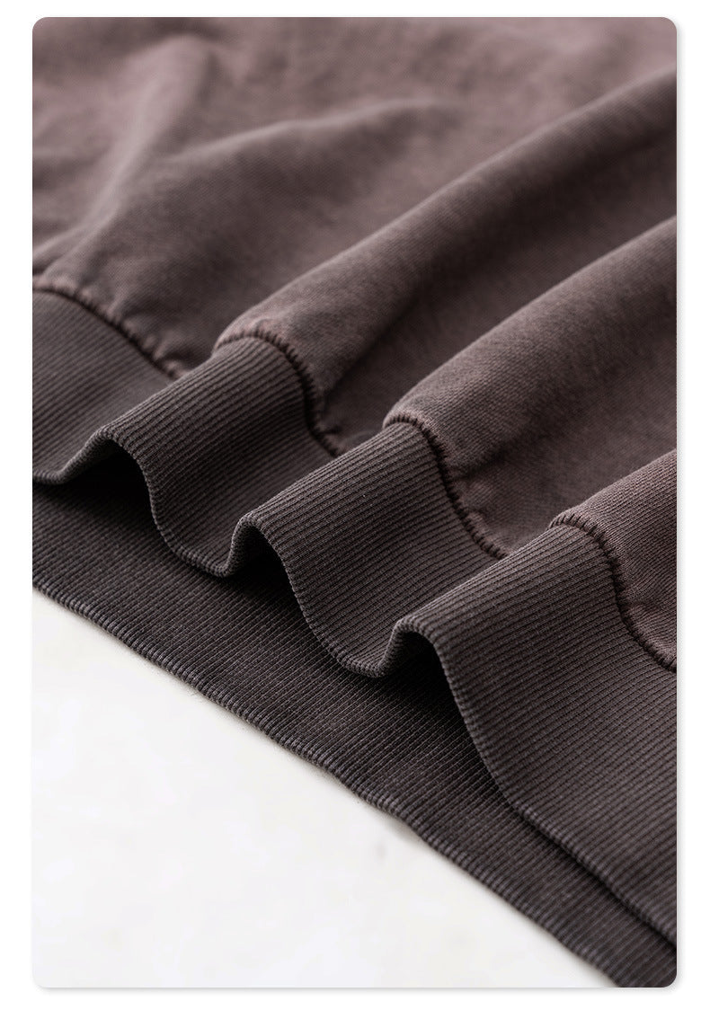 Washed Basic Round Neck Sweatshirt