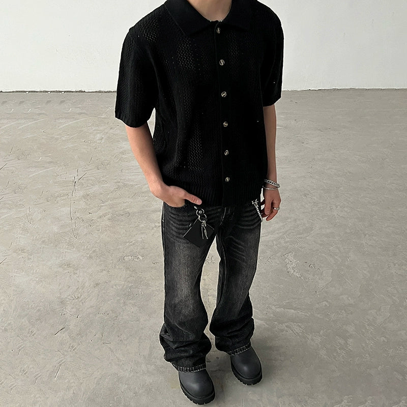 Summer Knit Short Sleeve Shirt