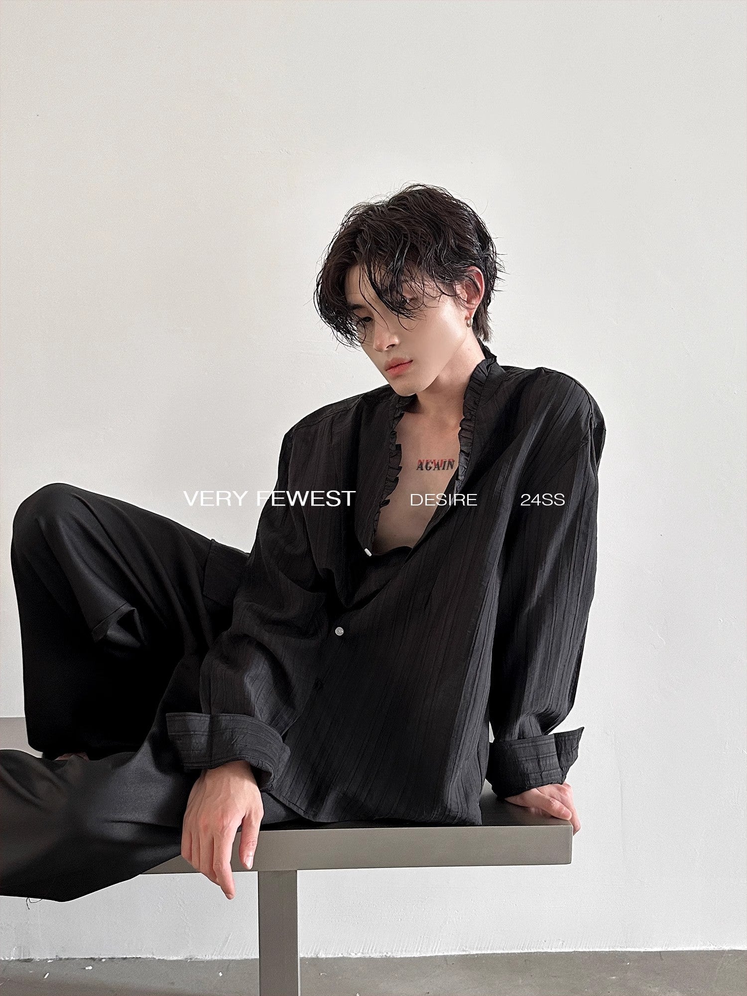 Lace V-neck Long Sleeve Shirt