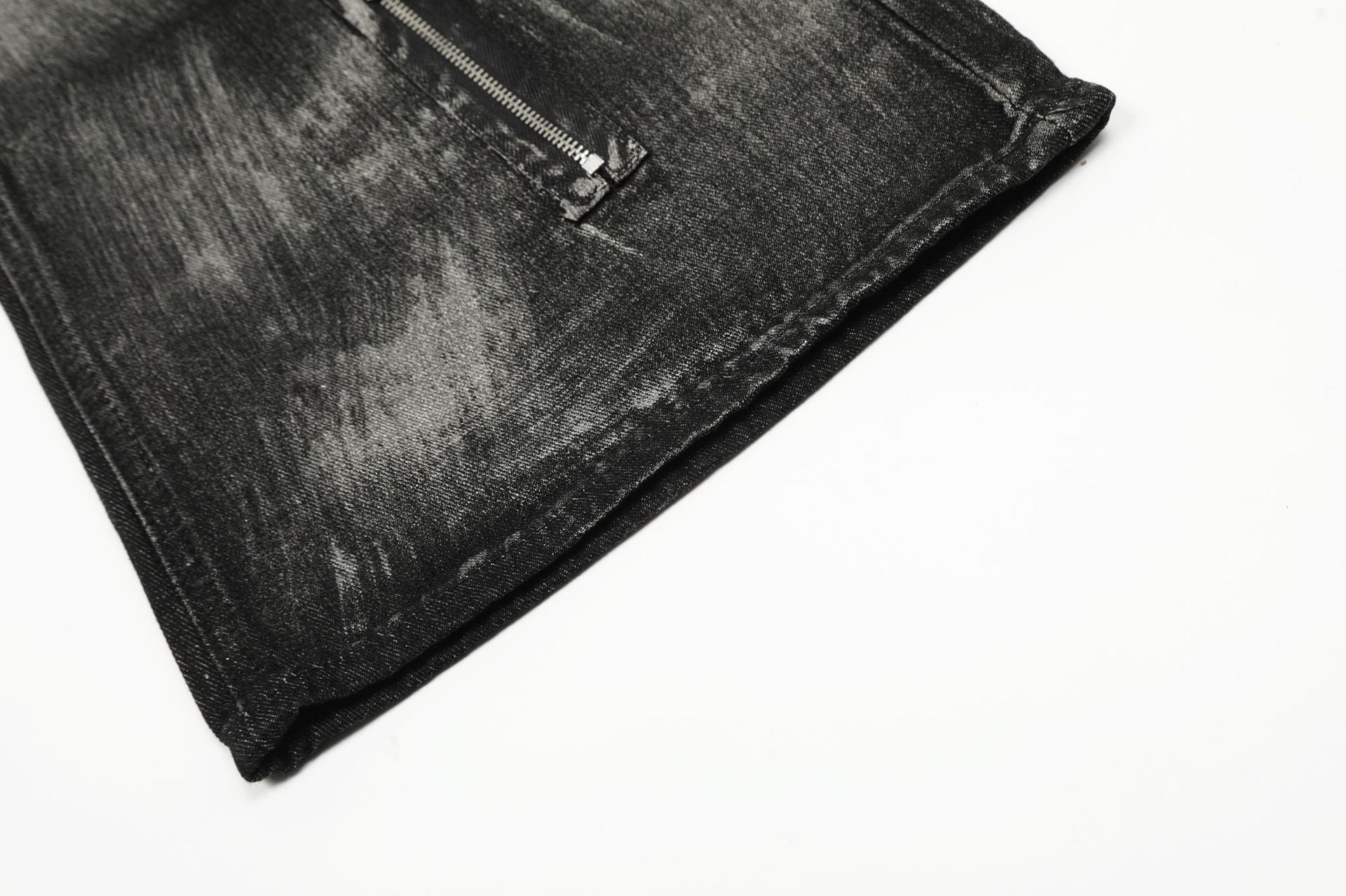 Paint Brush Zipper Flare Denim Jeans