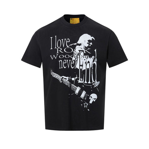 Camiseta Oversize de Manga Curta com Estampa de Figura - Preto / S