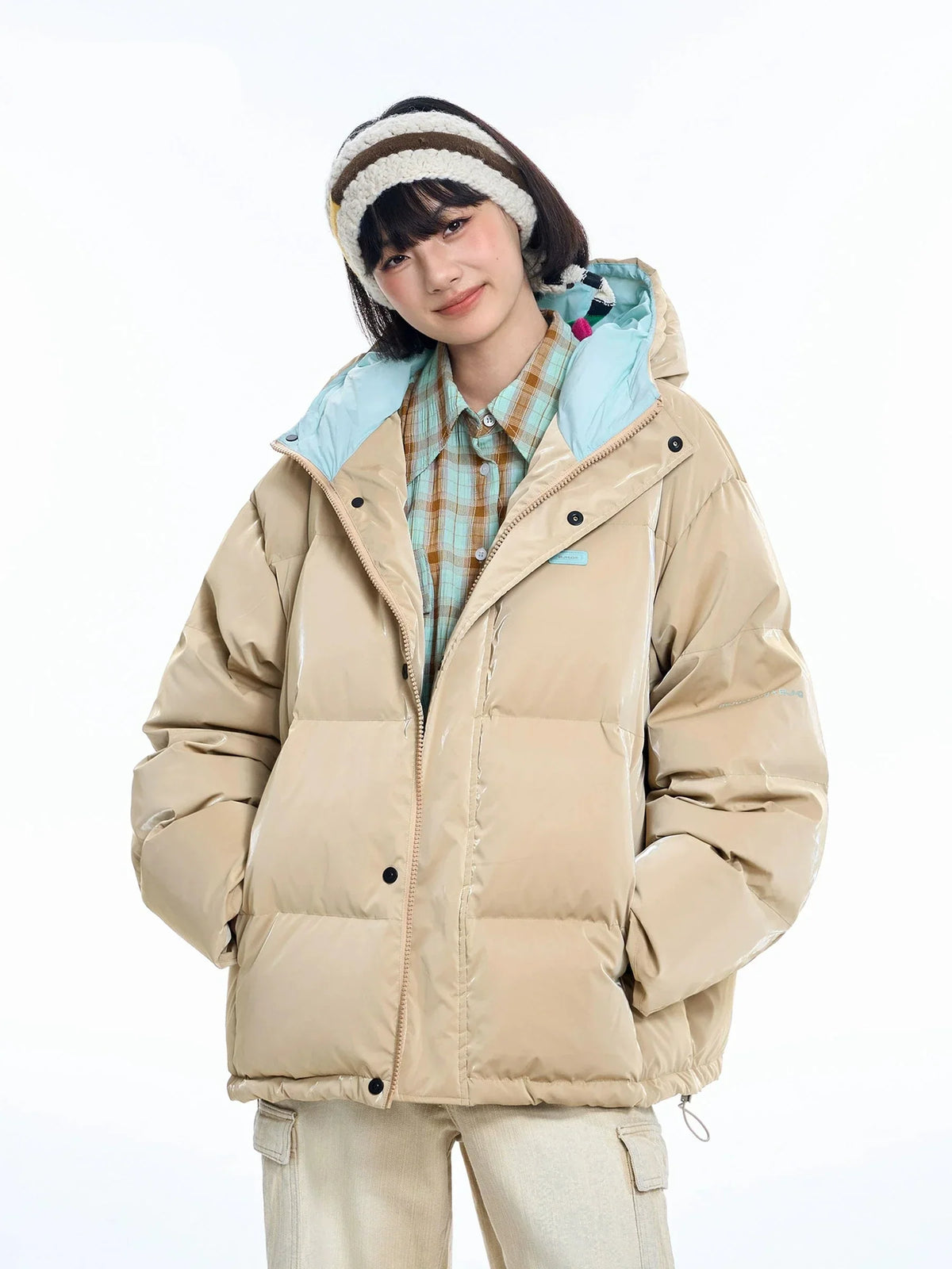 Oversize Hooded White Duck Down Jacket