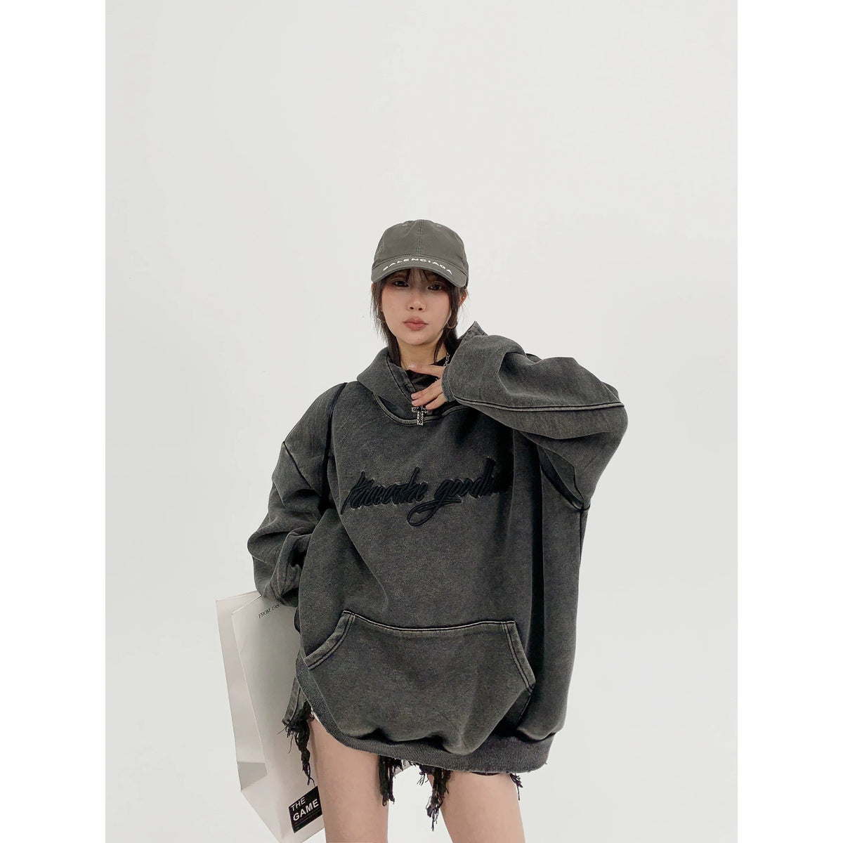 Logo Embroidery Unisex Oversized Hoodie