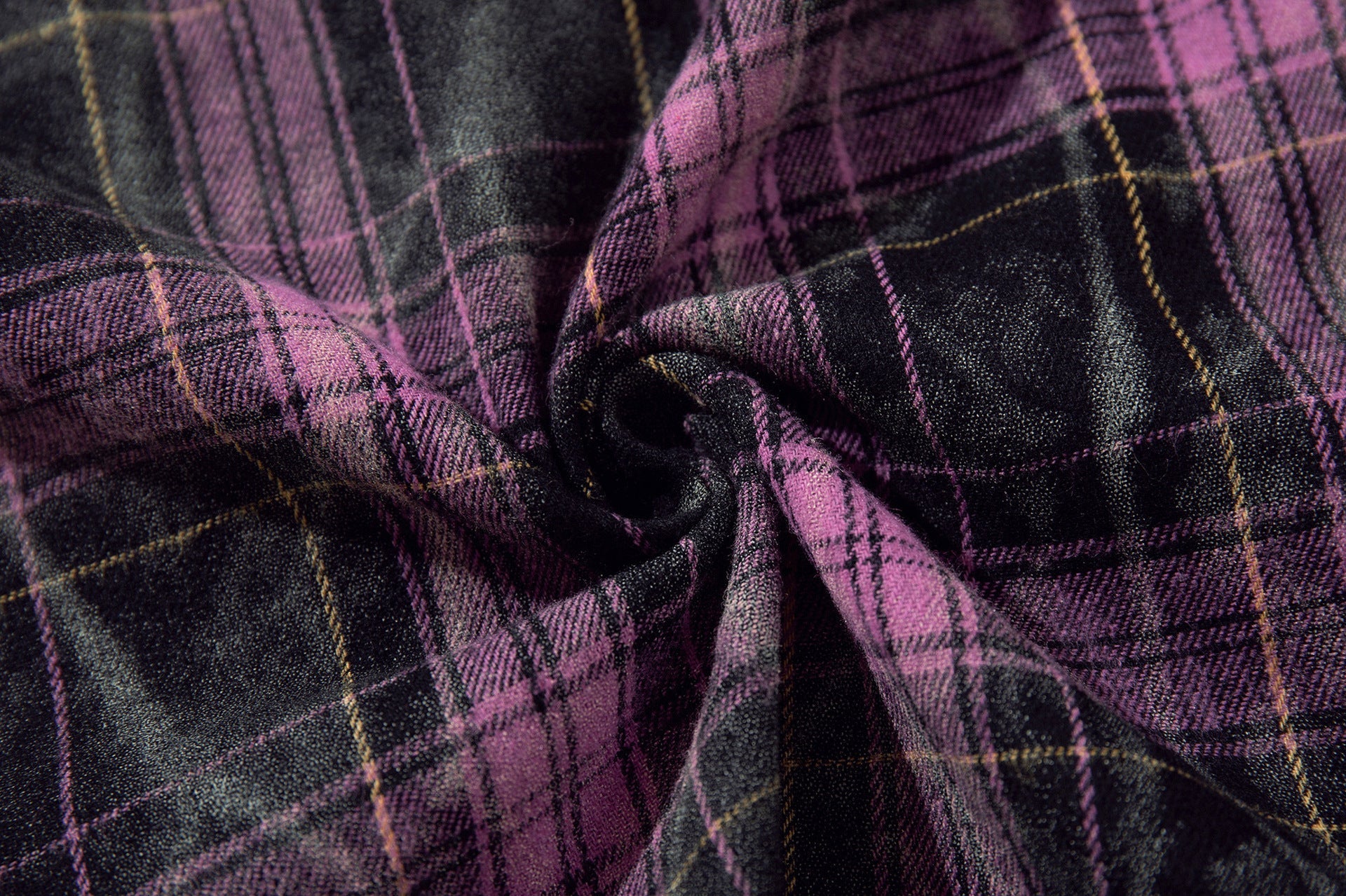Washed Tie-Dye Plaid Short Sleeve Shirt