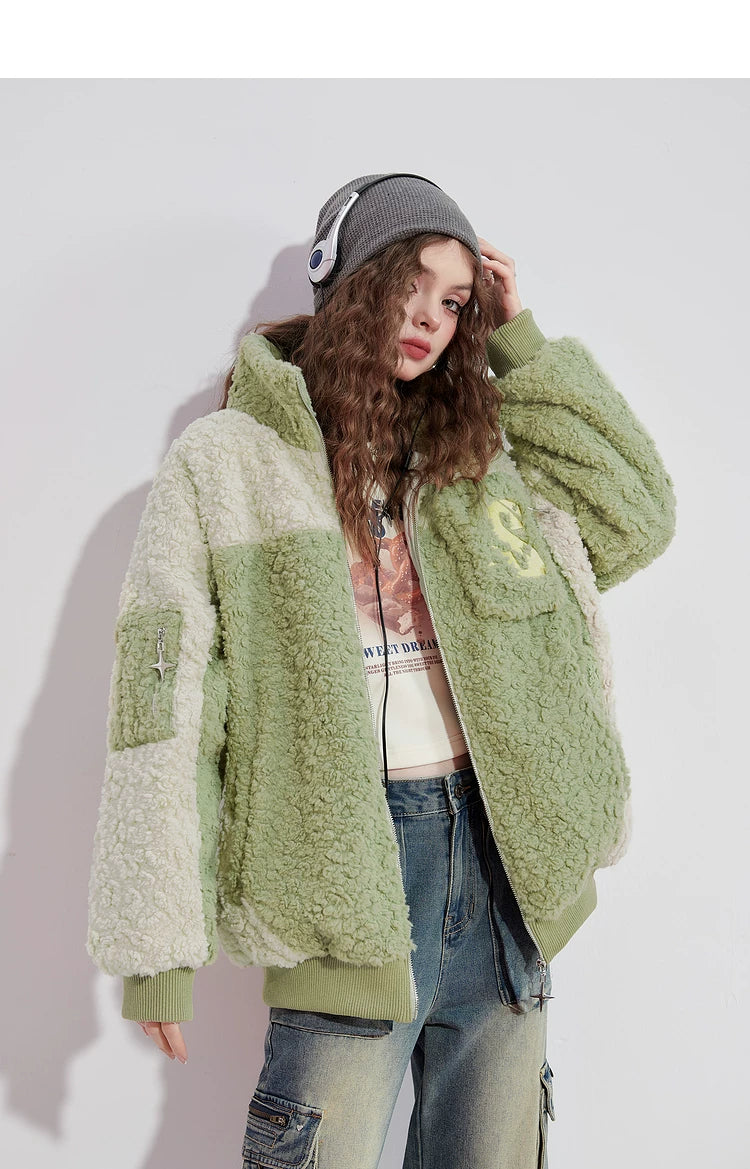 Colorblock High-Neck Puffer Jacket