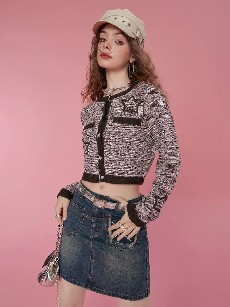 Cropped Knit Cardigan