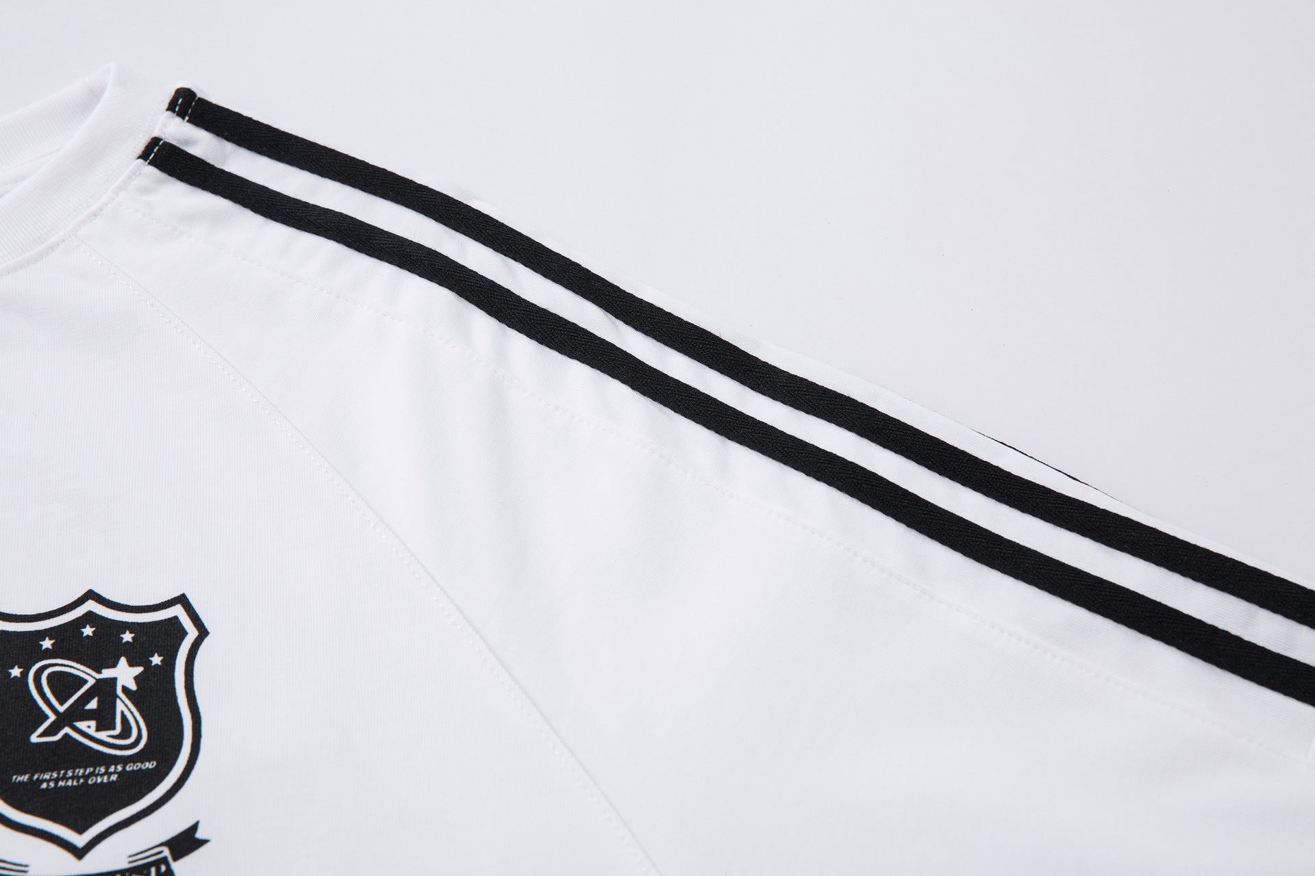 High-Neck Heavyweight Stripe Long Sleeve T-Shirt