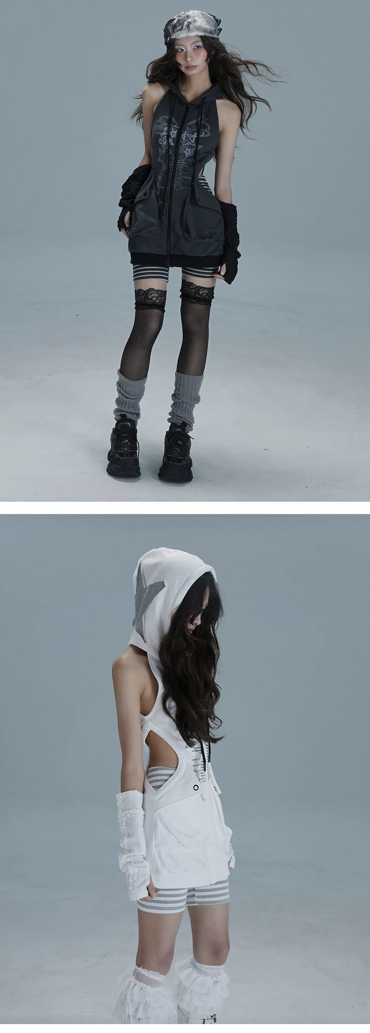 Cutout Long Pullover Hoodie