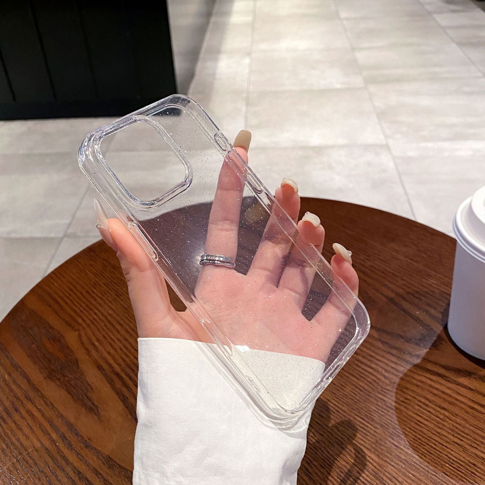 Transparent Fine  Simple Glitter Case