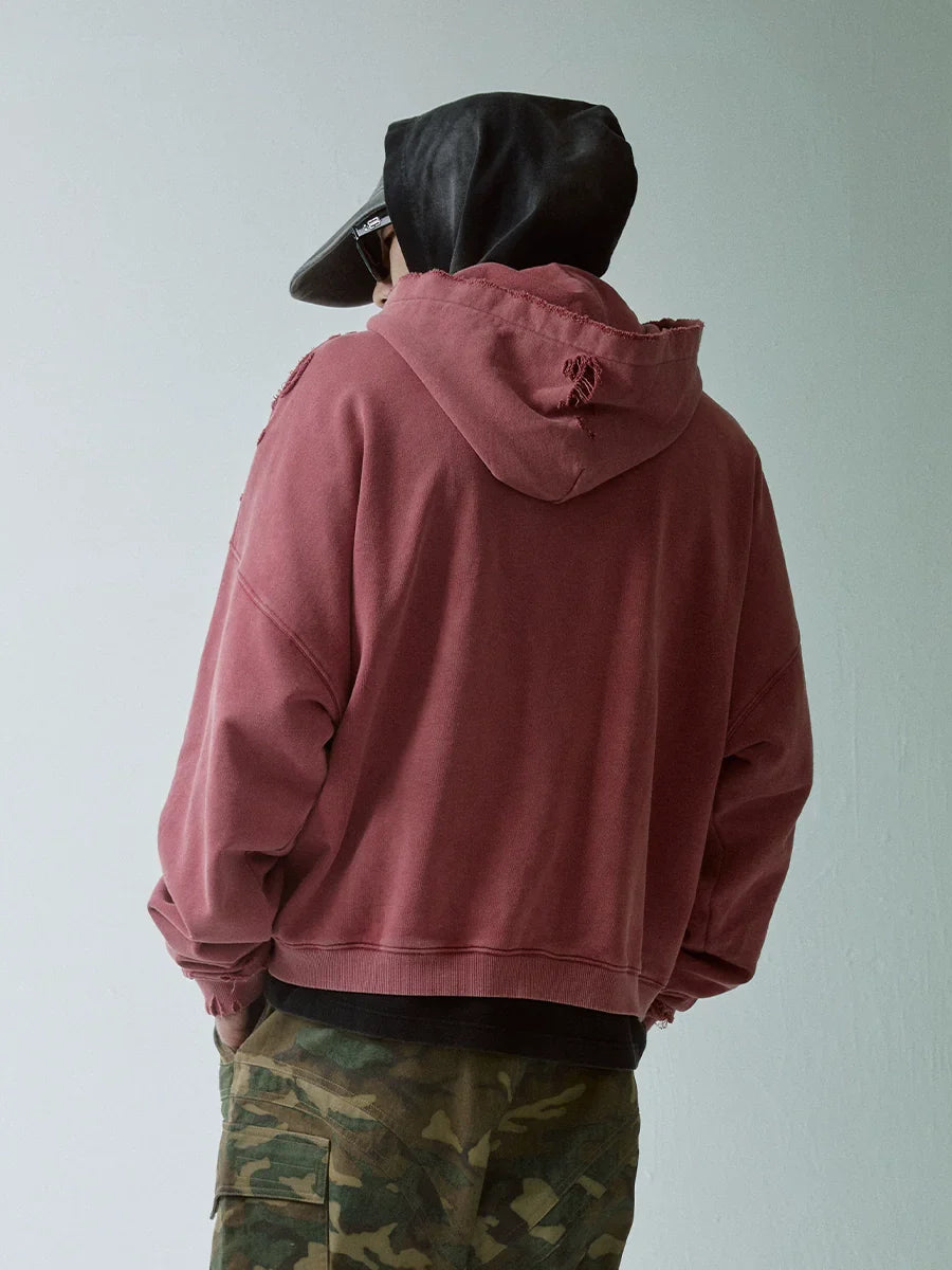 Metal Logo Accent Oversize Hoodie