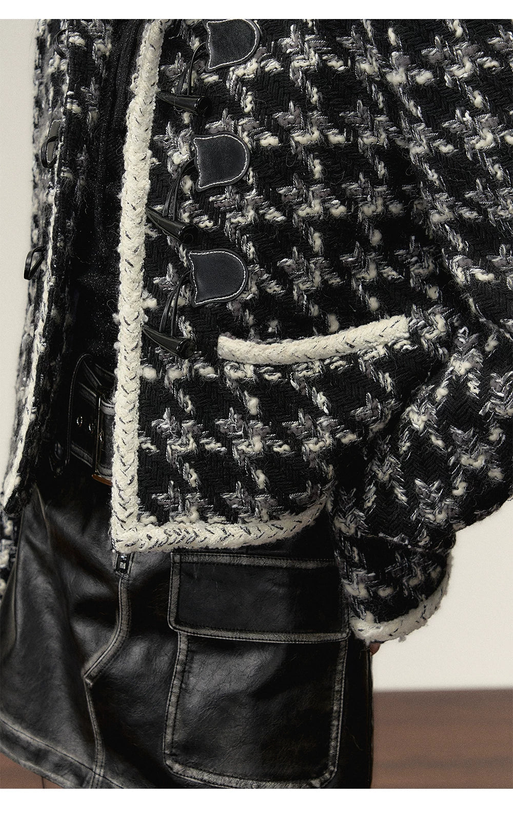 Short Plaid Wool Jacket