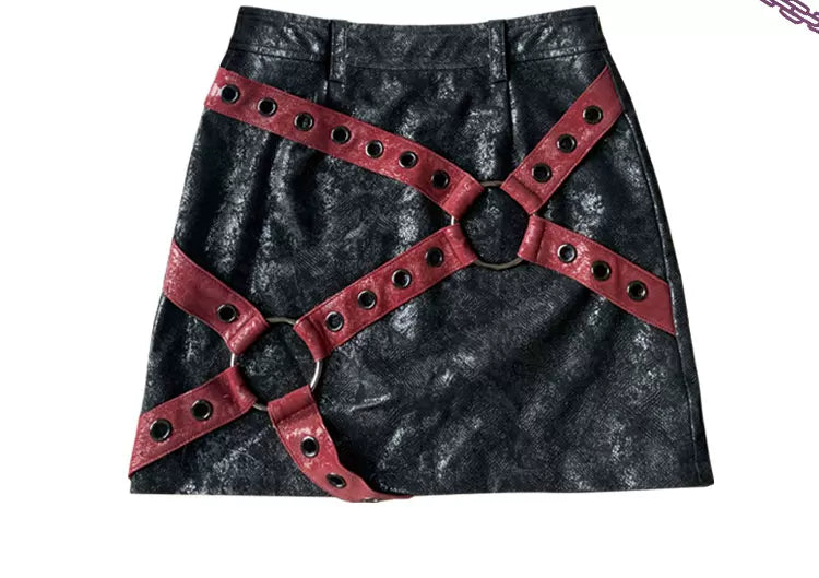 PU Leather Short Skirt