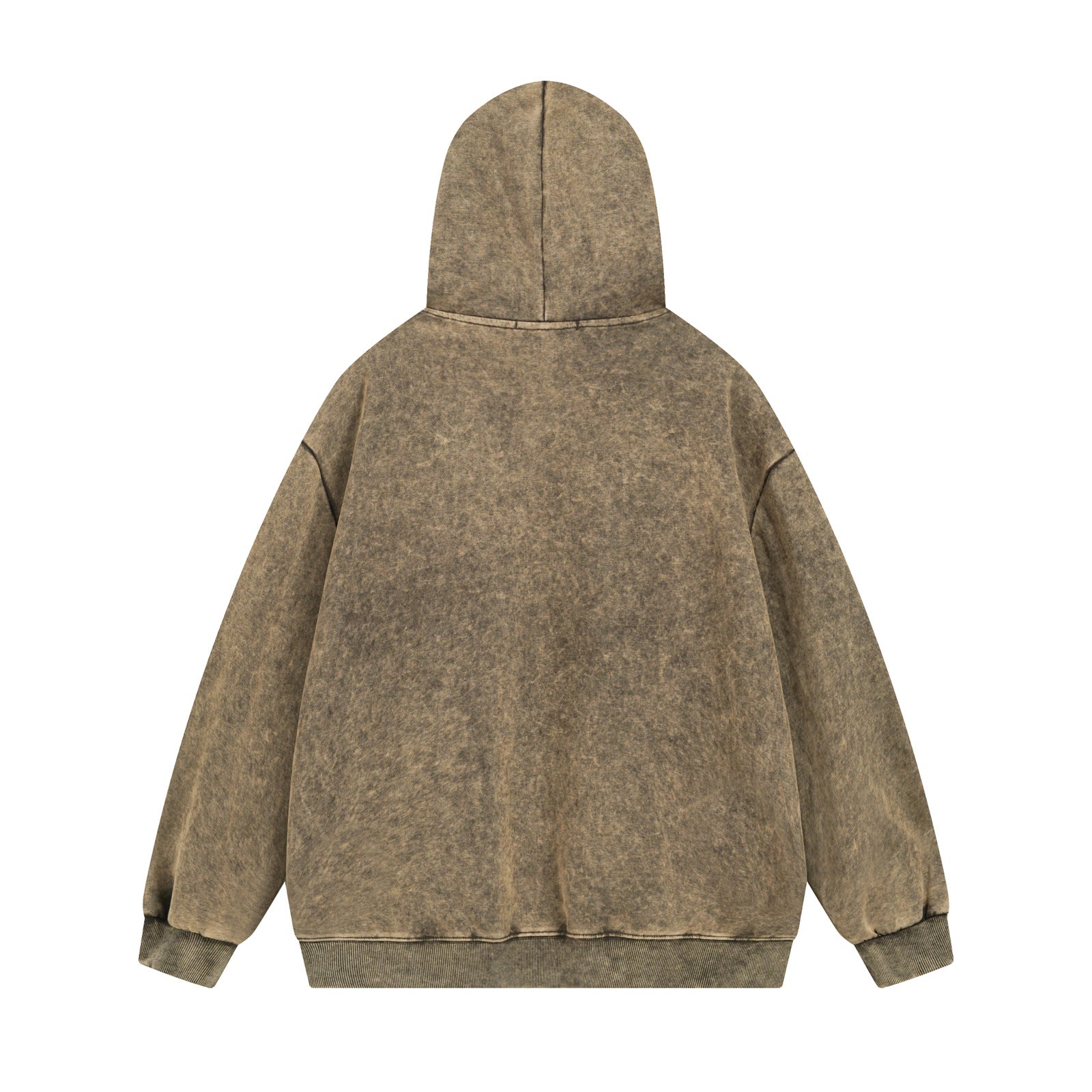 Sweat à capuche oversize imprimé portrait délavé