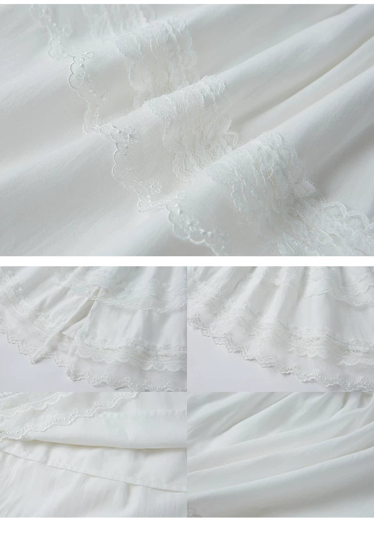 Irregular Lace Short Double Skirt