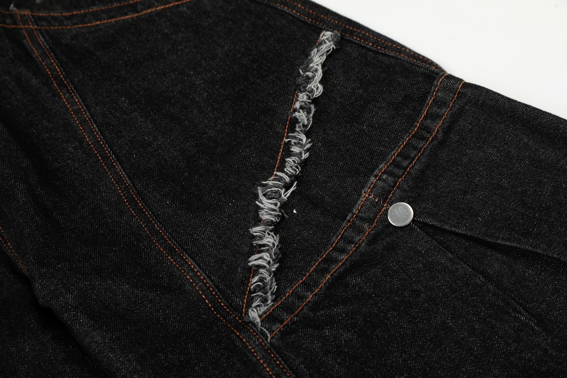 Raw Deconstruction Curved Denim Jeans
