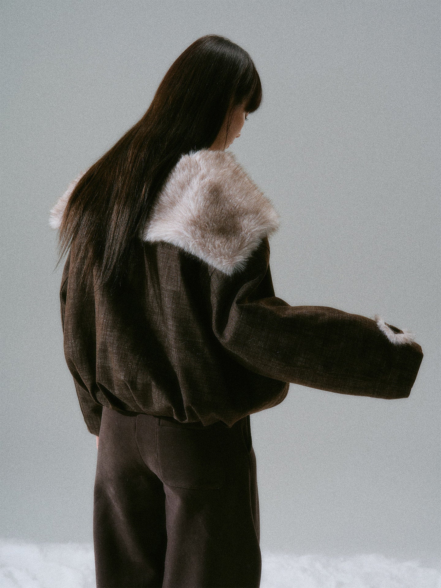 Plush Flower Bud Short Jacket