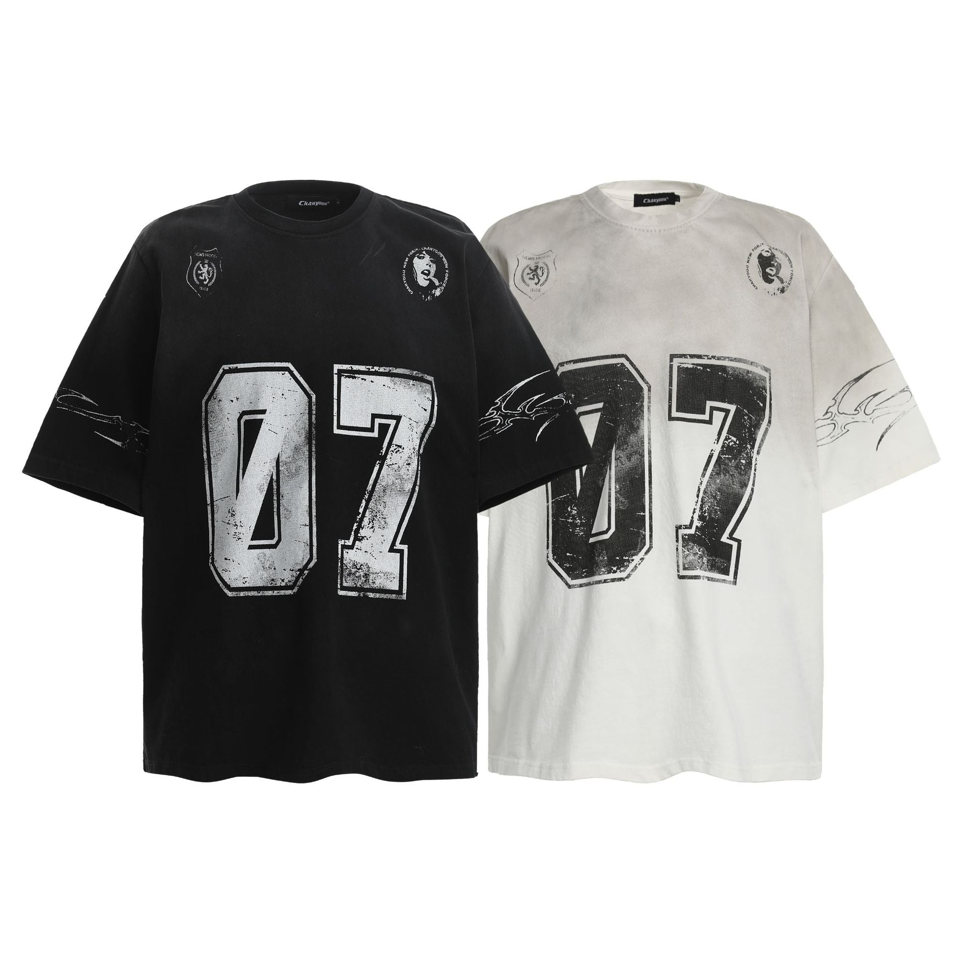 Washed Number Print Short Sleeve T-Shirt