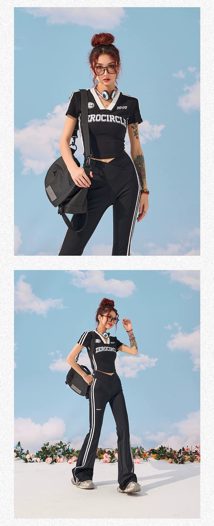Camiseta deportiva de manga corta con cuello en V