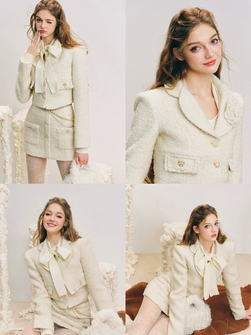 Button Up Cropped Jacket & Short Skirt Setup