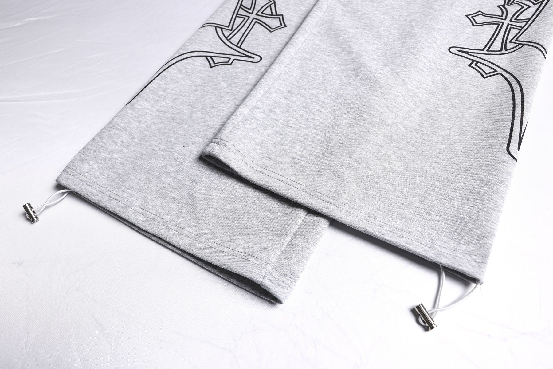 Letter Print Deconstruction Wide Leg Sweatpants