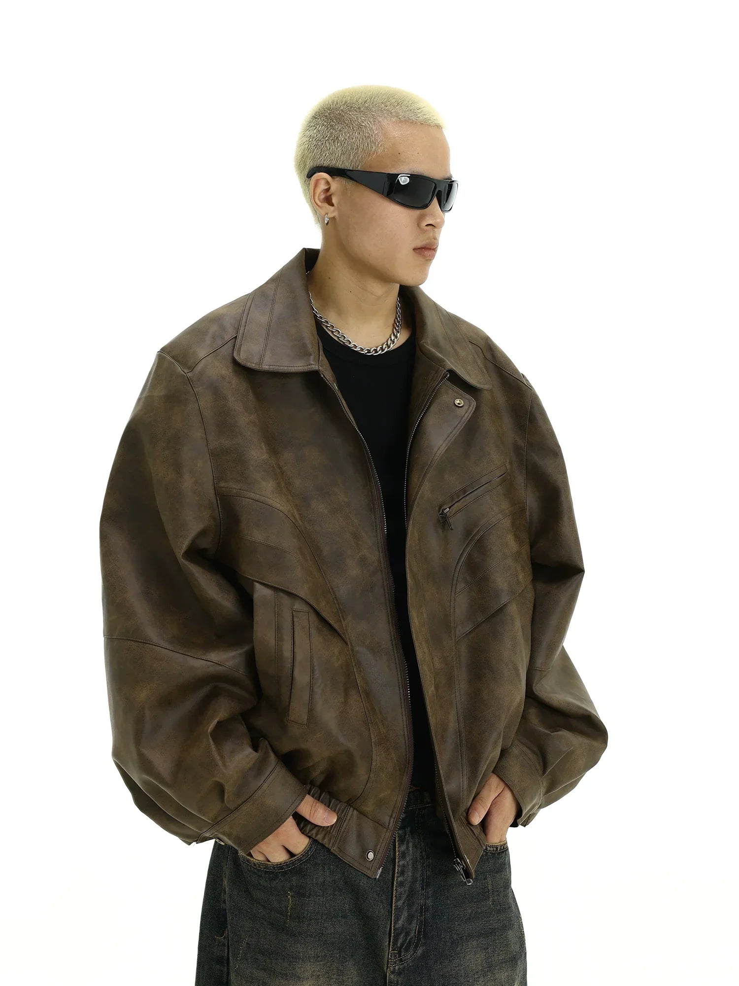 PU Leather Zipper Jacket