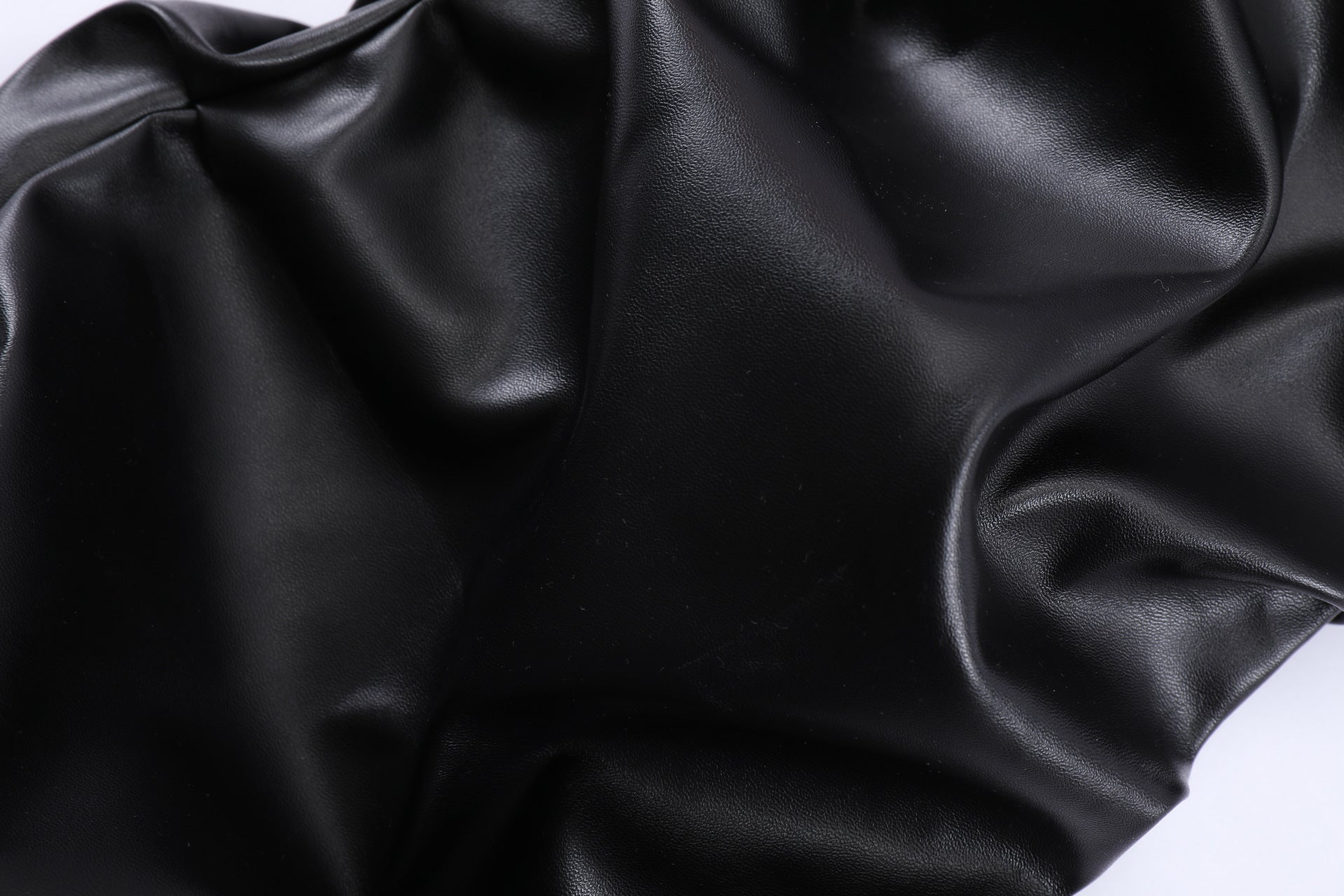 PU Leather Pleats Straight Pants