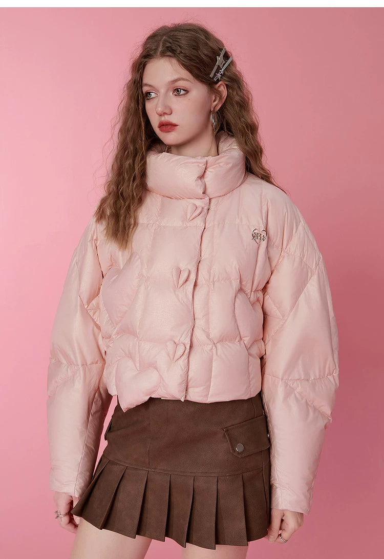 Short Thick White Duck Down Jacket