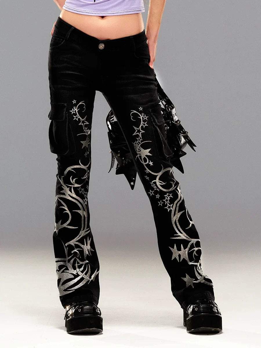 Star Embroidery Denim Jeans