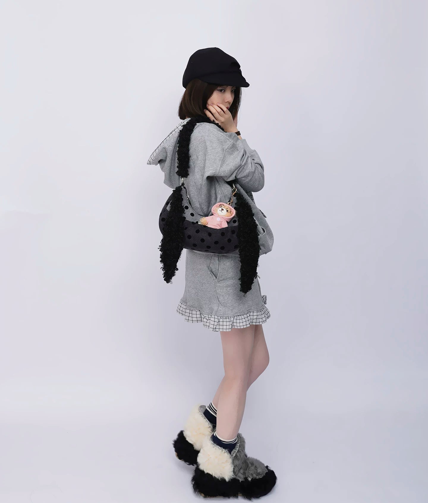 Furry Strap Mini Shoulder Bag