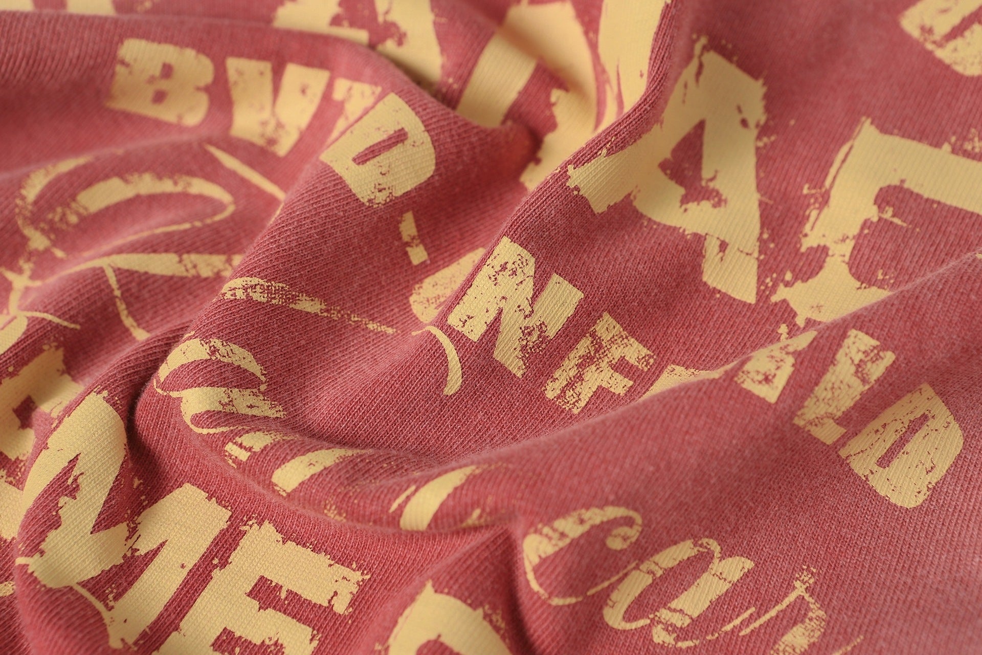 Letter Print Patchwork Wash Damage Short Sleeve T-Shirt