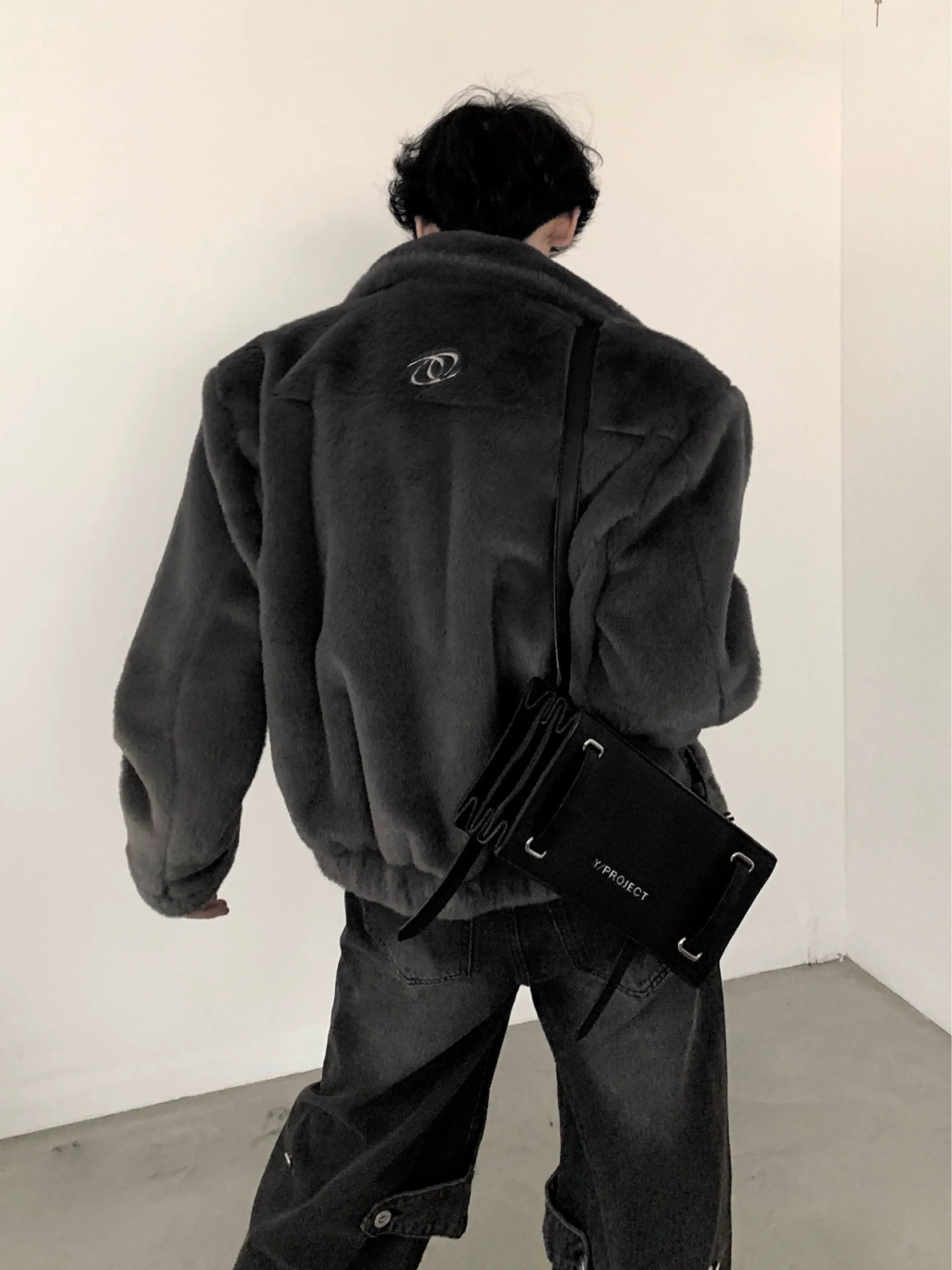 Soft Plush Thick Shoulder Pad Jacket