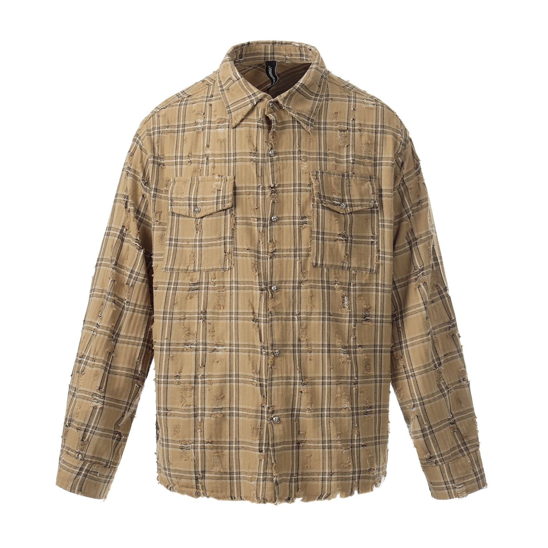 Plaid Damage Wash Long Sleeve Shirt