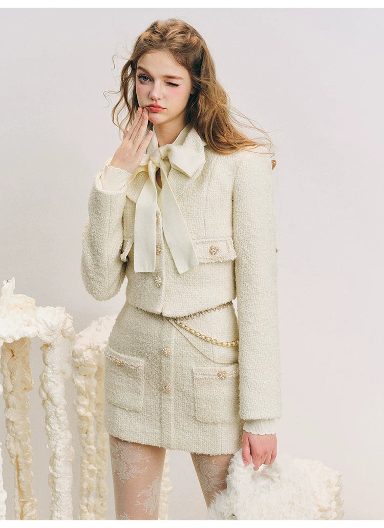 Button Up Cropped Jacket & Short Skirt Setup