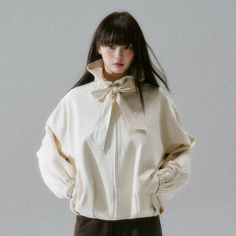 Bow Tie Collar Oversize Jacket