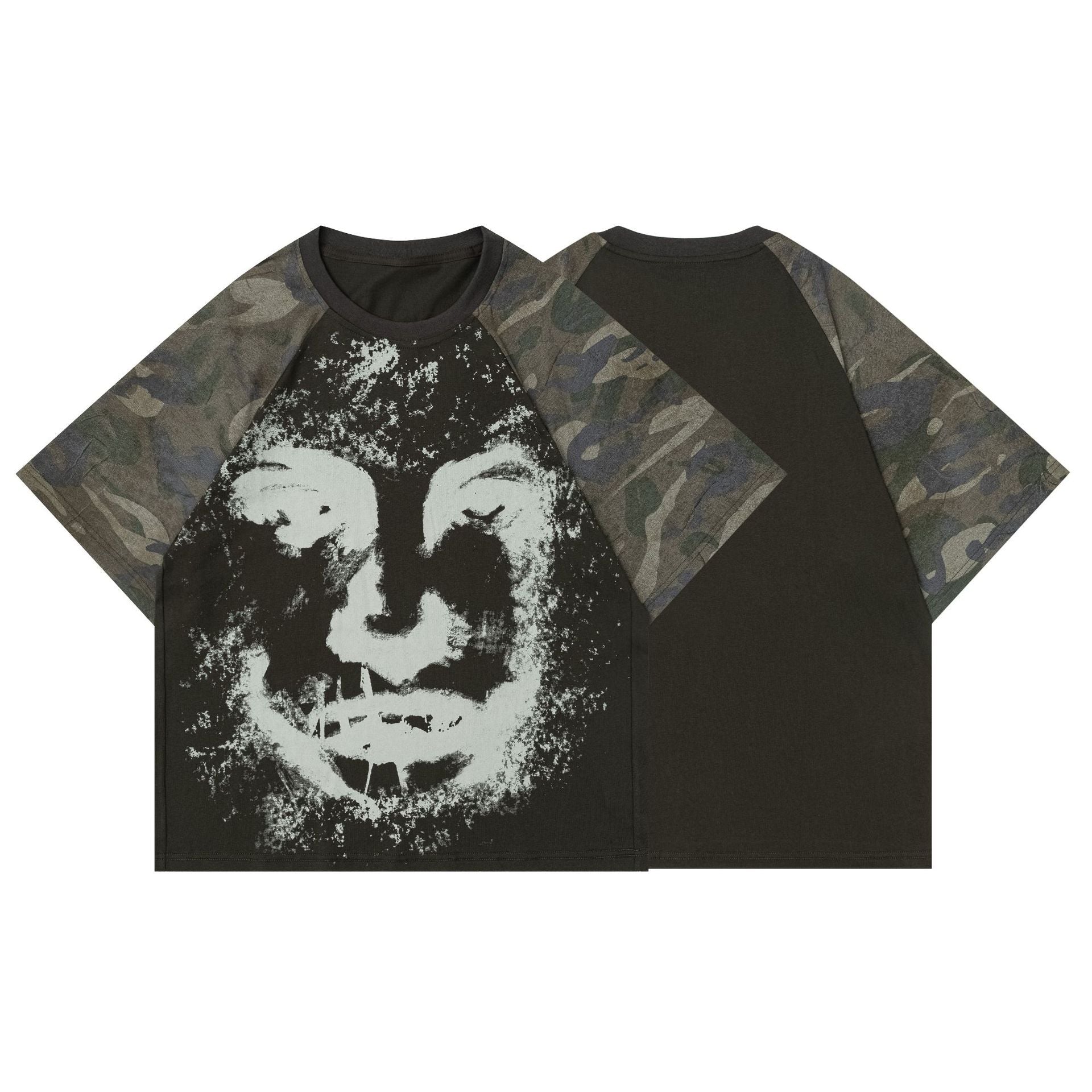 Camo Patchwork Graphic Print Short Sleeve T-Shirt