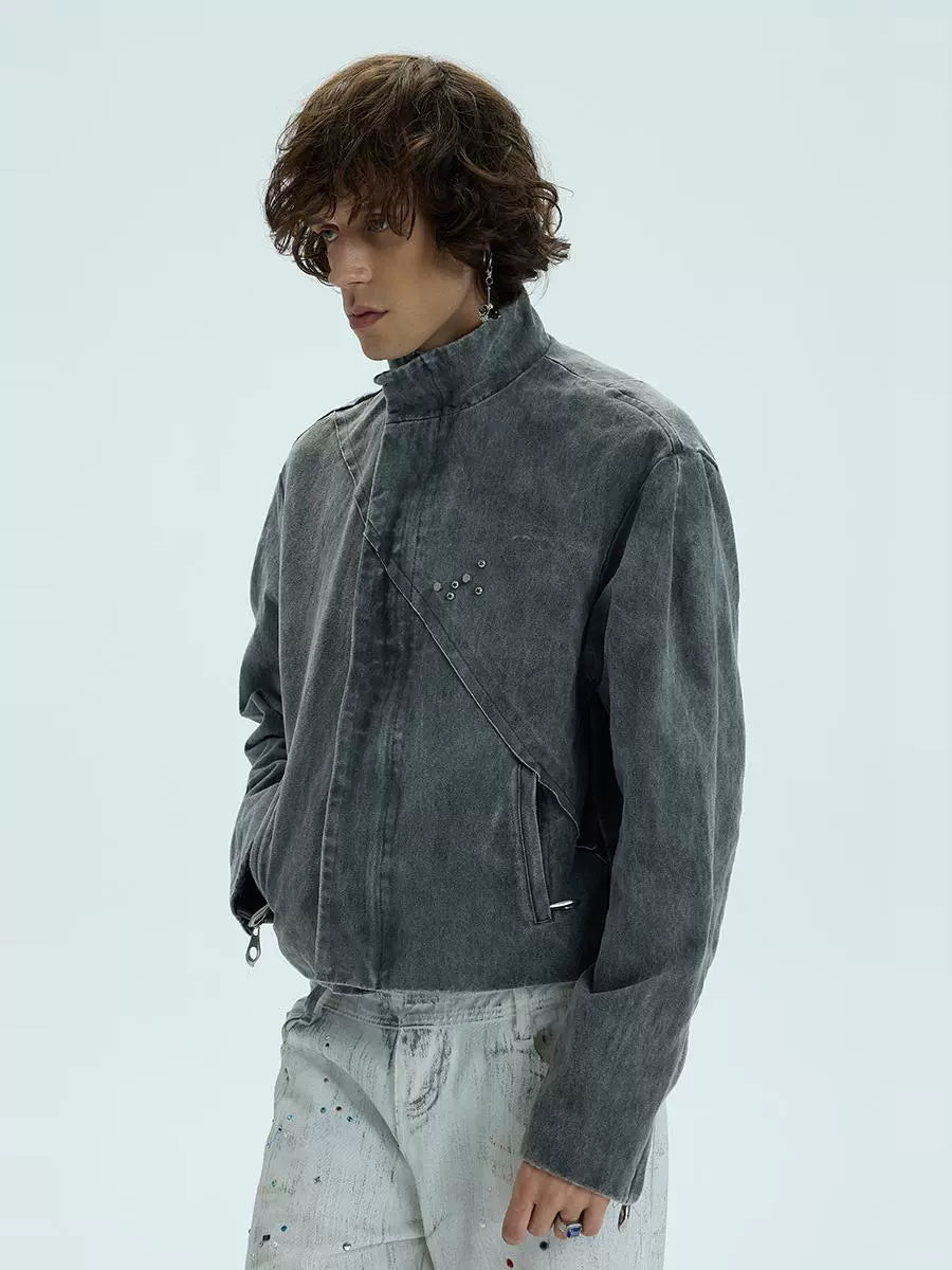 High-neck Short Zipper Jacket