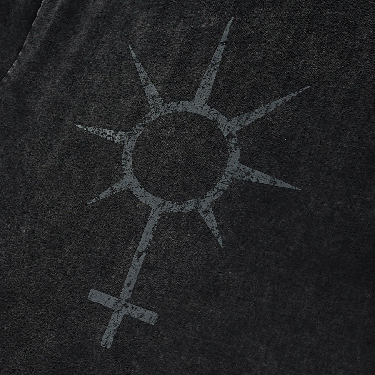 Fade Washed Skull Number Print Short Sleeve T-Shirt