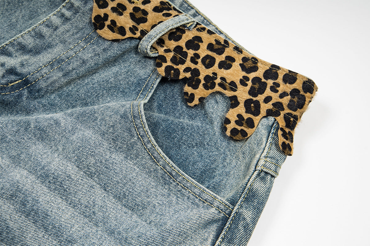 Leopard Print Damage Jort