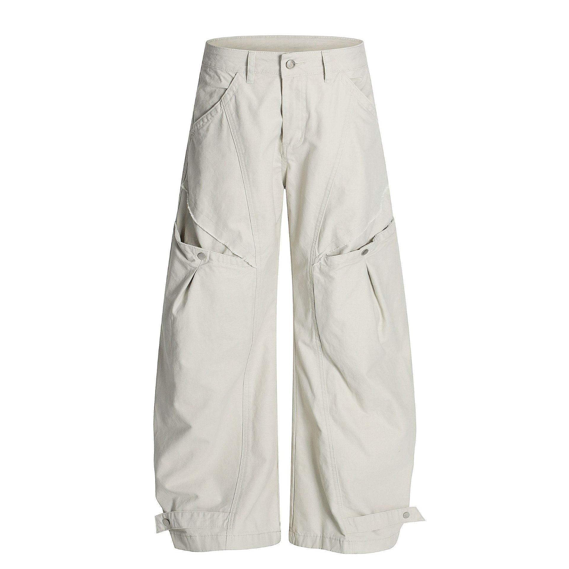 Curved Panel Wide Leg Pants