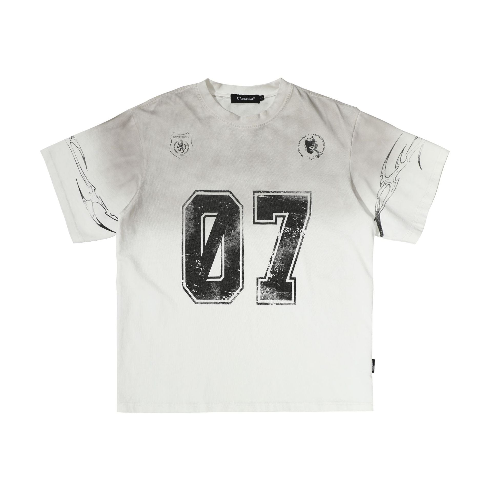 Washed Number Print Short Sleeve T-Shirt