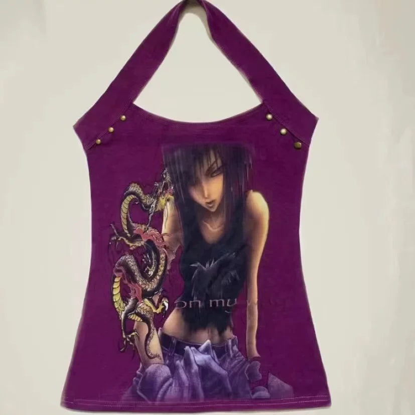 Studs Halter Neck Tank Top