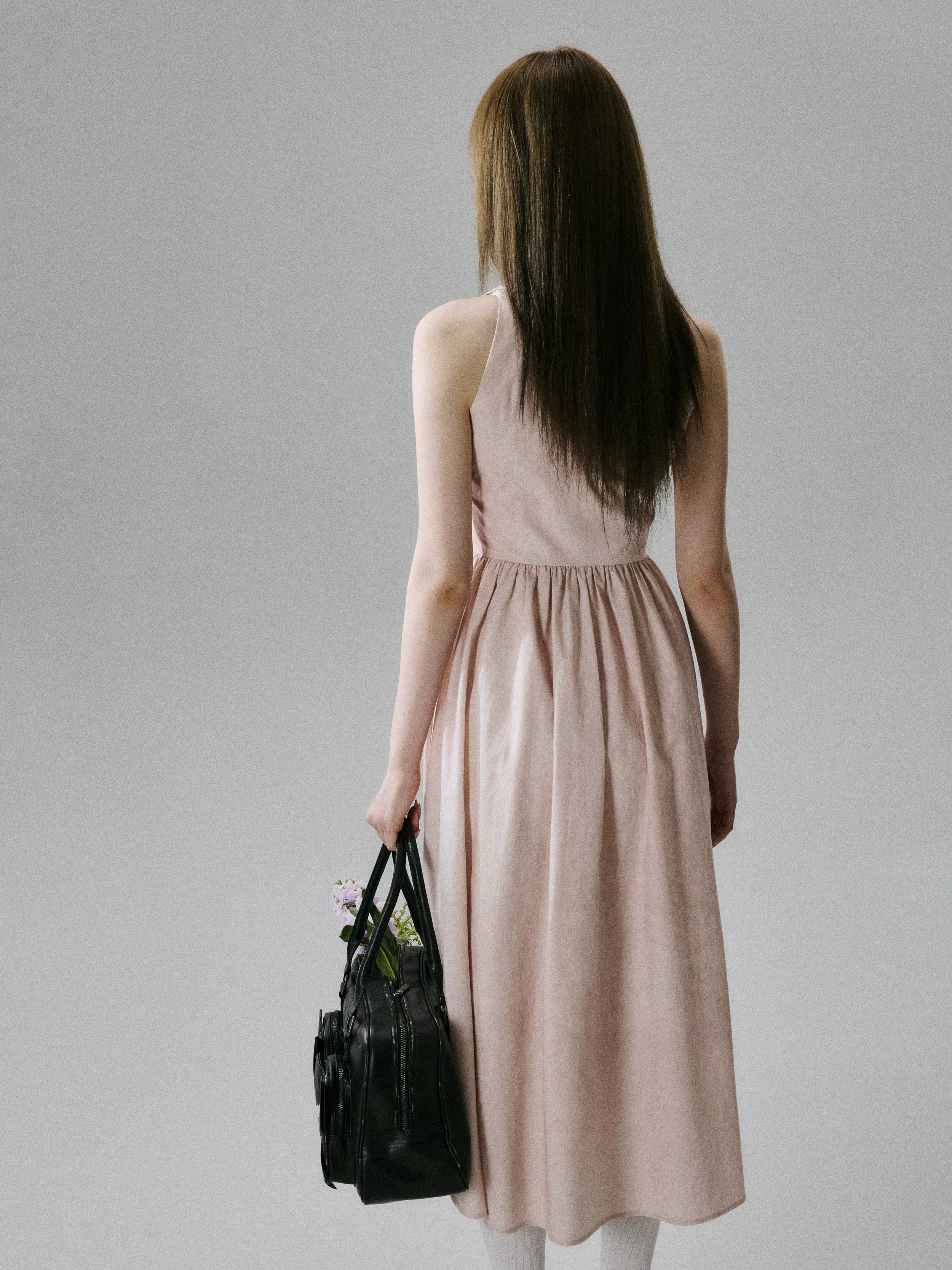 Halterneck Pocket Long Skirt Dress