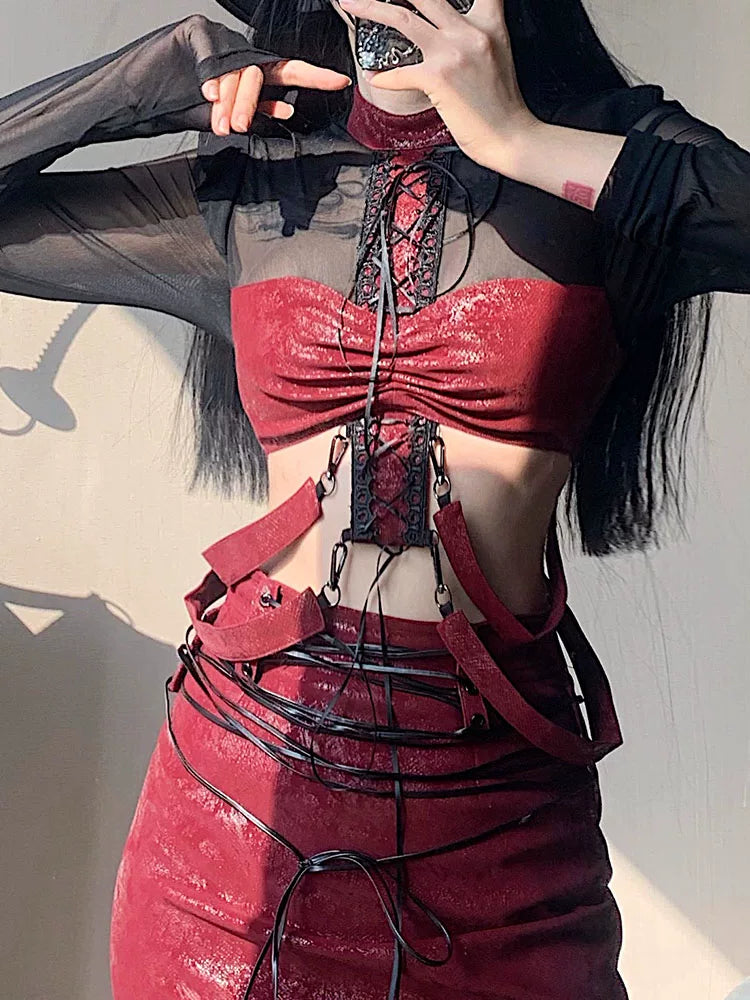 Sheer Mesh Short Blouse